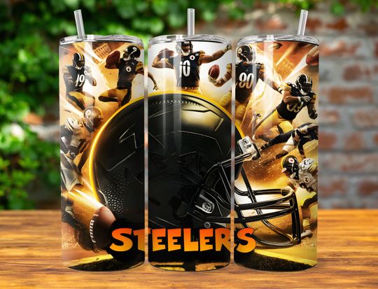 Discover Pittsburgh 20oz Skinny Tumbler Wrap PNG, Sport 20oz Tumbler PNG, Mascot Sublimation Tumbler PNG Digital Download, Instant Download