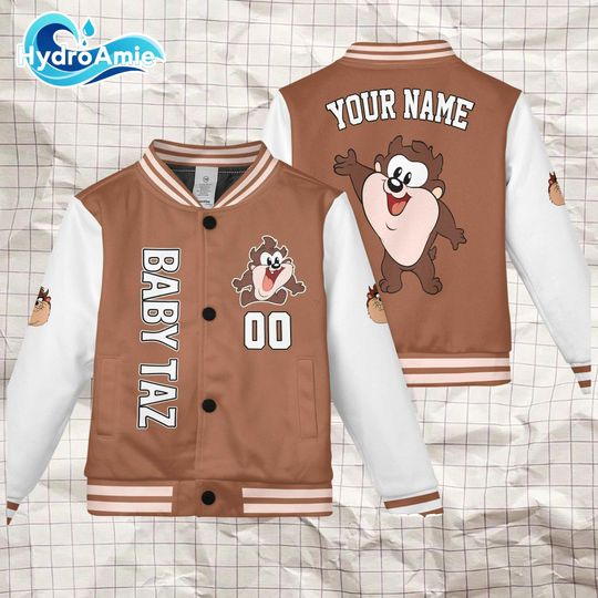 Custom Baby Taz Varsity Jacket, Looney Tunes Baseball Jacket