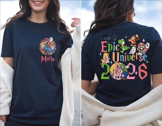 Discover Custom Epic Universe 2026 Shirt, Family Universe Orlando Park Trip Tee, Super Mario Bundle Characters, Epic Universe 2026 Family Trip Shirt
