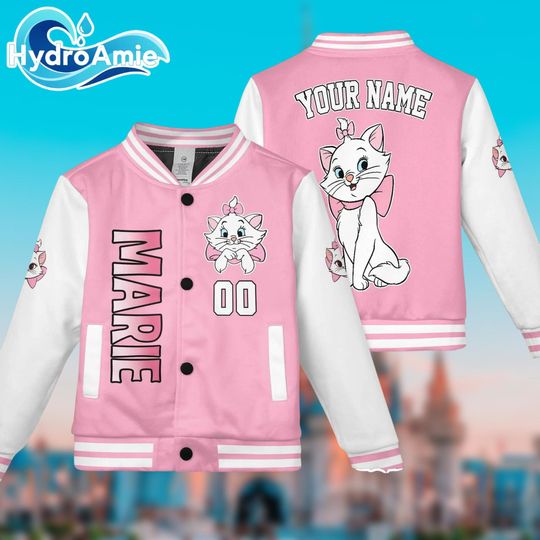 Discover Custom Marie Cat Varsity Jacket, Personalized Disney Aristocats Baseball Jacket, Disney Aristocats Kids Youth Adult Varsity Jacket