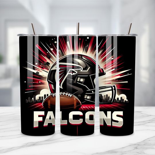 Discover Falcon 20oz Skinny Tumbler Wrap PNG, Sport 20oz Tumbler PNG, Mascot Sublimation Tumbler PNG Digital Download