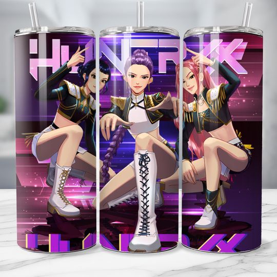 KPop Demon Hunter Tumbler | Derpy Anime 20oz Skinny Tumbler | Cute K-Pop