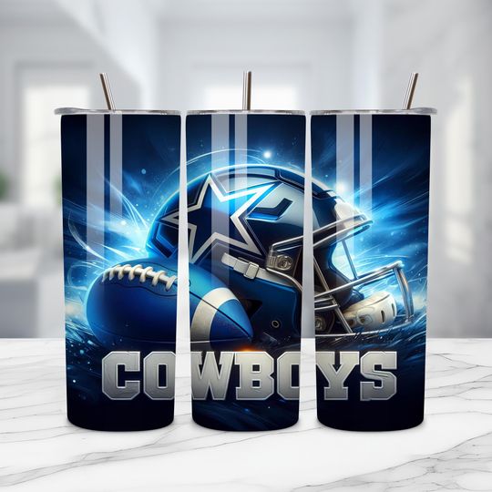Discover 20oz Cowboys Tumbler Wrap, 20oz Skinny Tumbler Sublimation Design, Mascot Sublimation, Sports Tumbler, Tumbler Wrap PNG, Digital Download