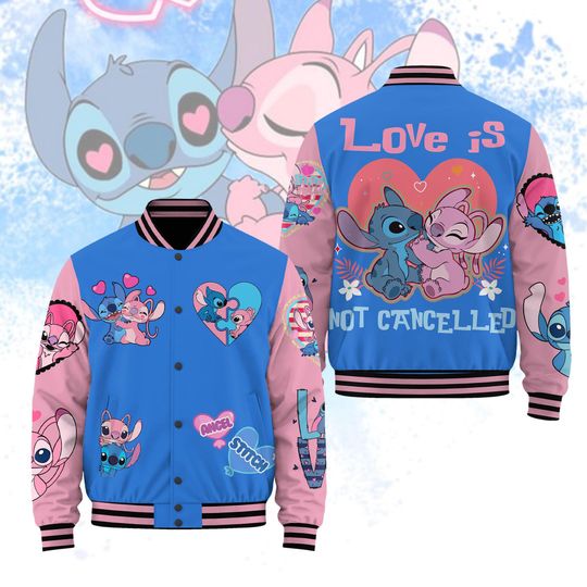 Discover Cartoon Valentine Baseball Jacket, Cute Dis-ney Couple Shirt, Anniversary Gift, Magic Kingdom Gift, Valentine Gift Ideas