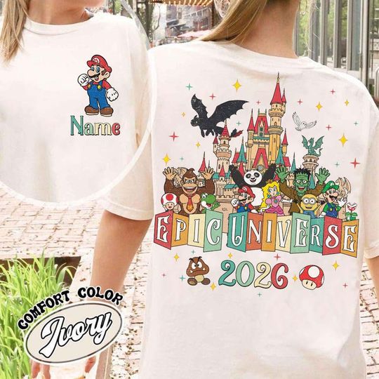 Personalized Epic Universe 2026 Shirt, Universal Family Trip Tee, Mario Toothless Jurassic Park Orlando Park Shirt, Universal Trip T-shirt