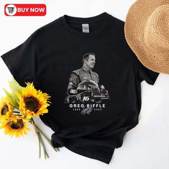 Discover R.I.P Greg Biffle Shirt, Greg Biffle 1969-2025 Signature TShirt - Size S-5XL