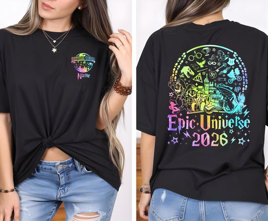 Personalized Epic Universe 2026 Hologram Style Shirt, Universal Studios 2026 Trip Shirt, Epic Universe Trip Tee, Universal Studios Group Tee