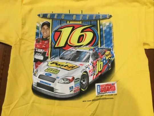 Discover Vintage NASCAR Greg Biffle 3M Post-it 2 Sided Print  Shirt NOS Deadstock Medium