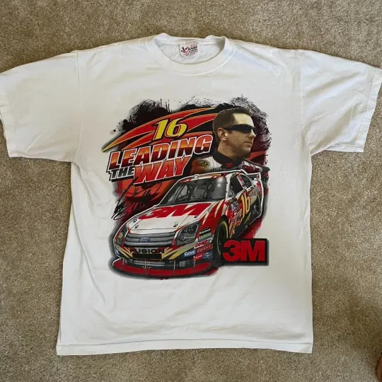 Discover 2000 Greg Biffle NASCAR white tee shirt reprint  AN65254