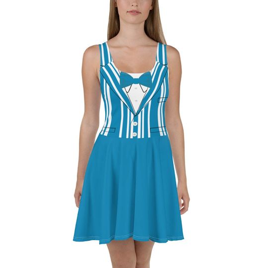 Discover Blue Barbershop Quartet Running Costume Skater Dress