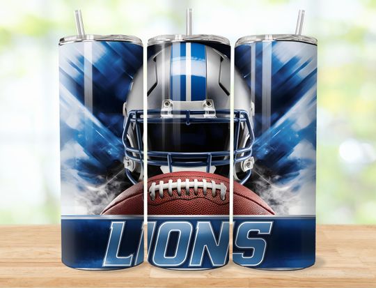 Discover Lion 20oz Skinny Tumbler Wrap PNG, Sport 20oz Tumbler PNG, Football Helmet Sublimation Tumbler PNG Digital Download, Instant Download