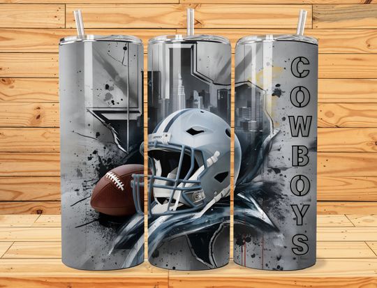 Discover Dallas 20oz Skinny Tumbler Wrap PNG, Sport 20oz Tumbler PNG, Mascot Sublimation Tumbler PNG Digital Download