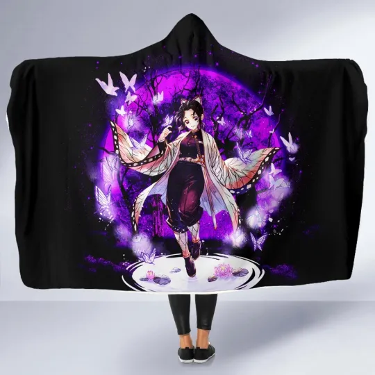 Shinobu Hooded Blanket - Cozy Moonlight Fleece Throw