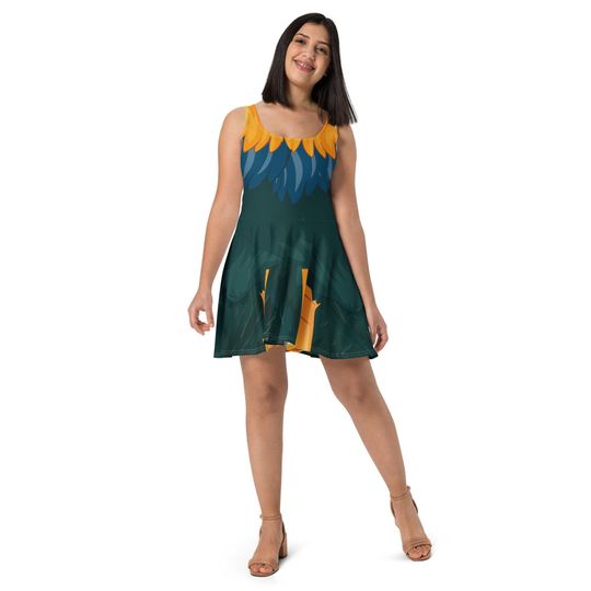 Discover Polynesian Pet Rooster Running Costume Skater Dress