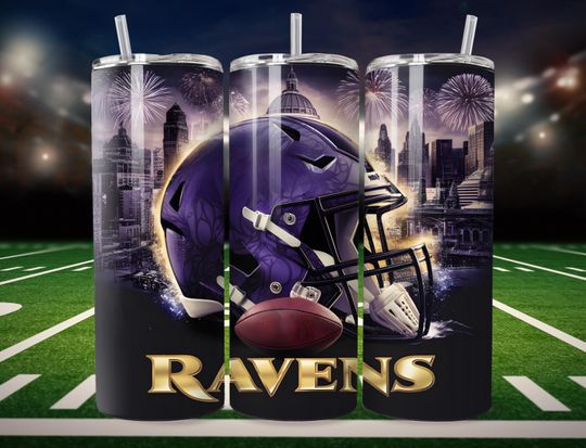 Discover Baltimore 20oz Skinny Tumbler Wrap PNG, Sport 20oz Tumbler PNG, Mascot Sublimation Tumbler PNG Digital Download, Football Tumbler