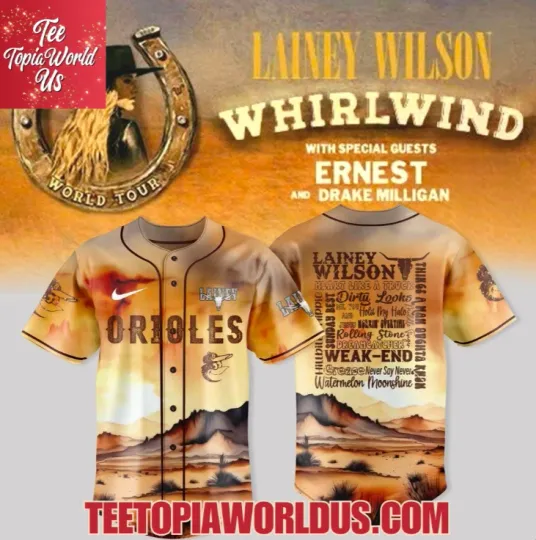 Discover Orioles x Lainey Wilson Whirlwind World Tour 2025 Baseball Jersey Full Print