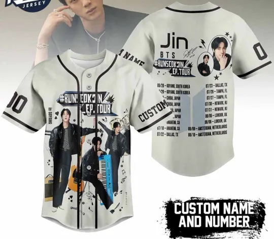 BTS jin concert tour baseball jersey kpop style