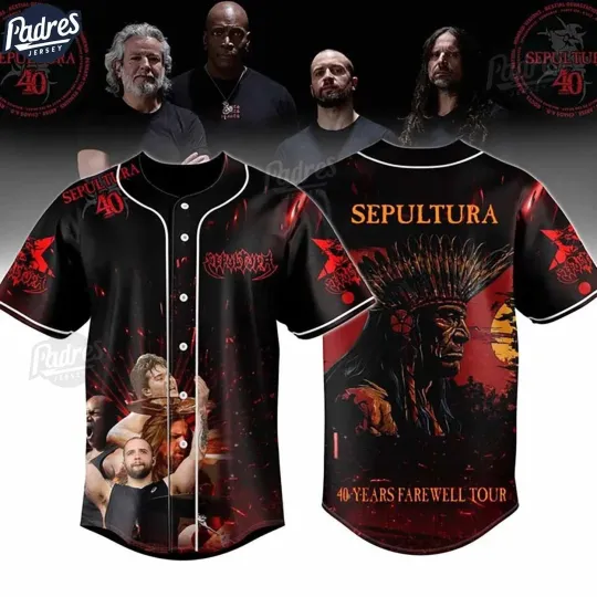 Discover Sepultura 40th Anniversary Tour Baseball Jersey