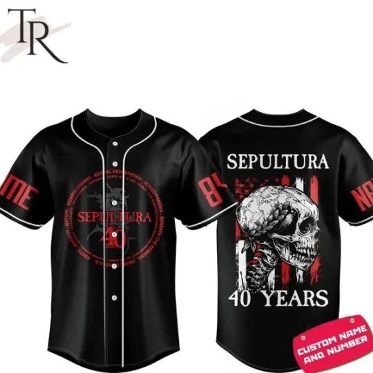 Discover Sepultura 40th Anniversary Tour Baseball Jersey