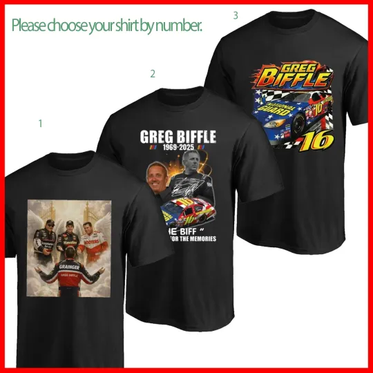 Discover RIP Greg Biffle #16 Checkered Flag Sports, Thank you 1969-2025