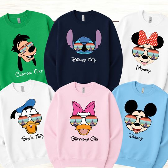 Discover Personalized Disney Squad 2026 Sweatshirt, Disney Squad Matching Family Sweatshirt, Custom Mickey Minnie Sweatshirt, Disney Family Trip 2026
