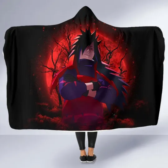 Madara Uchiha Hooded Blanket – Moonlight Anime Cozy Throw for Narutoo Fans