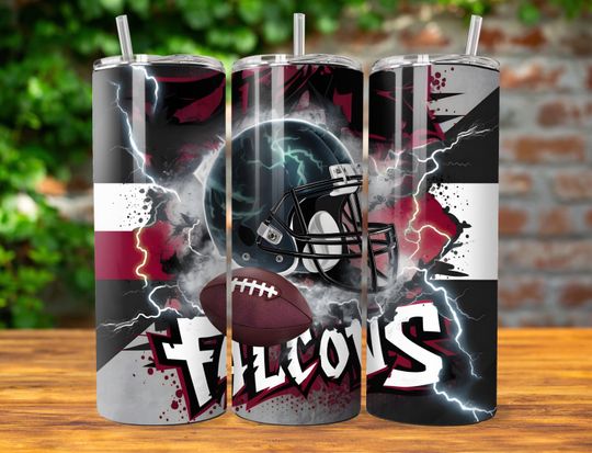 Discover Atlanta 20oz Skinny Tumbler Wrap PNG, Sport 20oz Tumbler PNG, Mascot Sublimation Tumbler PNG Digital Download, Football Tumbler