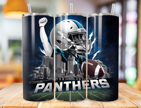 Discover Panther 20oz Skinny Tumbler Wrap PNG, Sport 20oz Tumbler PNG, Mascot Sublimation Tumbler PNG Digital Download