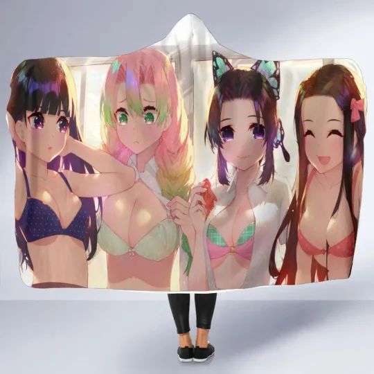 Discover Kimetsu No Yaiba Girls Hooded Blanket - Cozy Anime Throw for Warmth and Comfort