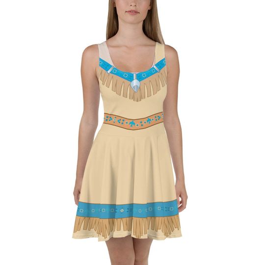 Pocahontas Princess Running Costume Skater Dress