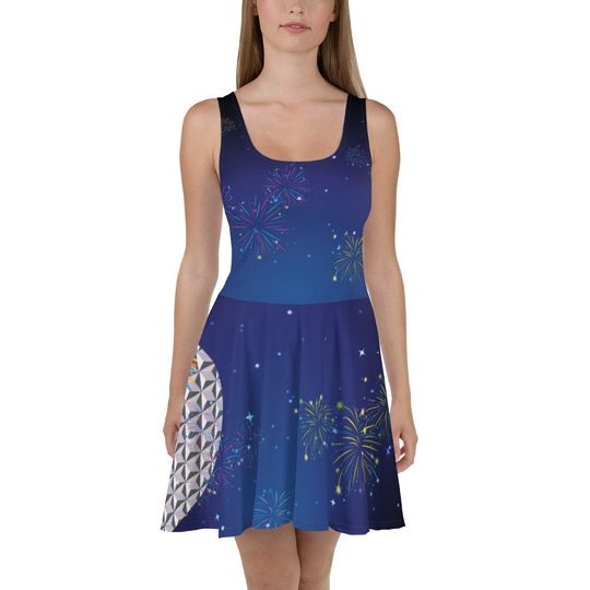 Discover The Most Magical Place Fireworks Show Running Costume Skater Dress