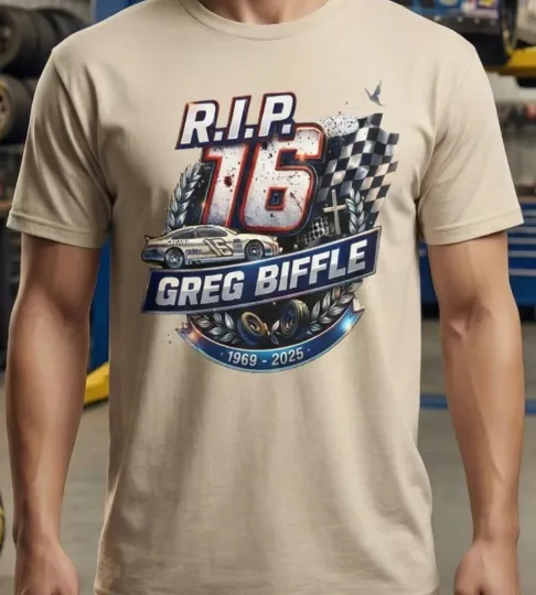 Discover Rip Greg Biffle RIP 16 Memorial T-Shirt | Racing Tribute Reprint Gildan
