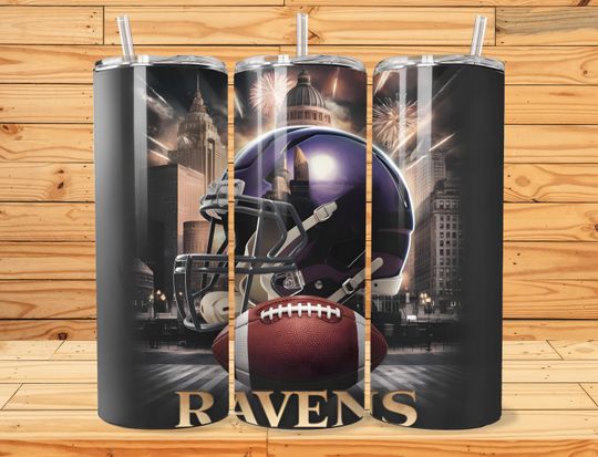 Discover Raven 20oz Skinny Tumbler, Sport 20oz Tumbler, Football Tumbler