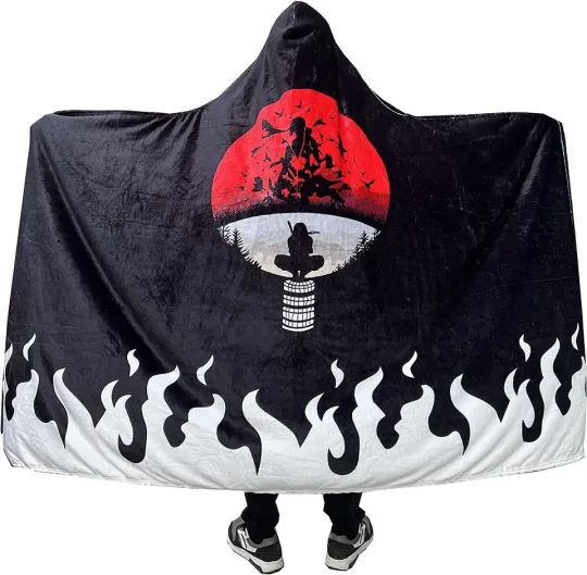 Discover Uchiha Itachi Hooded Blanket Anime Clothing