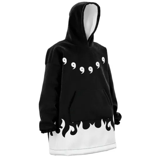 Discover Six Paths Pattern Oversized Blanket Hoodie, Cozy Anime Wearable Throw
