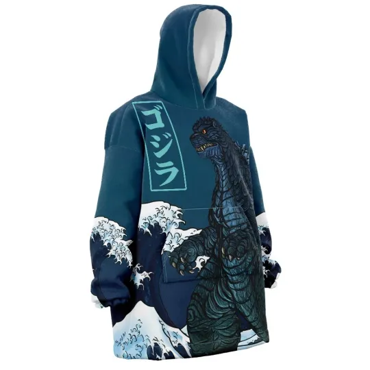 god zilla Oversized Hoodie Blanket, Wearable Soft Warm Cozy Anime Loungewear