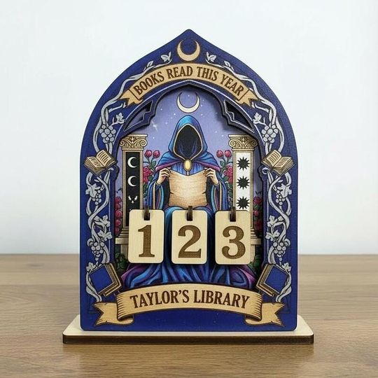 Discover Witchy Tarot Book Read Tracker Sign, Books Read This Year Counter, Dark Gothic Reading Log, Mystical Library Decor Gift For Witch Lovers