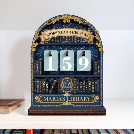 Discover Vintage Book Read Tracker, Personalized Book Lover Gift, Reading Tracker, Books Read This Year Counter, Reading Lover Gift, Library Decor