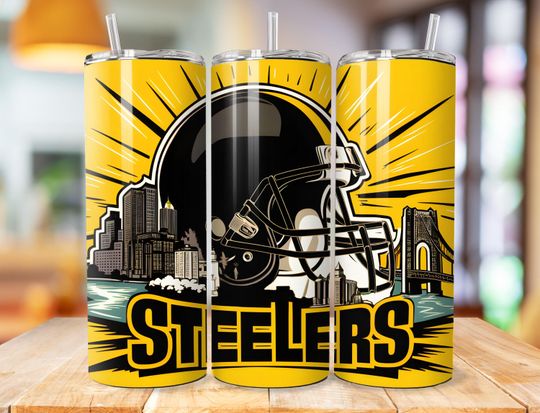 Discover Pittsburgh 20oz Skinny Tumbler Wrap Design Sublimation, American Football Tumbler, 20oz Template Straight Tumbler Wrap,Instant Download, PNG