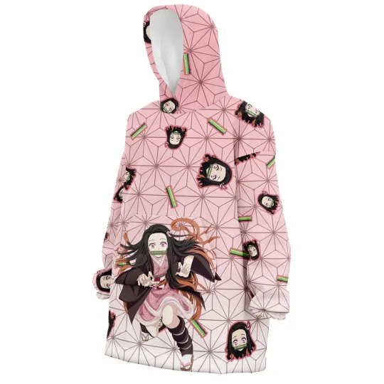 Discover Neko Pattern Hoodie Blanket Oversized Wearable Cozy Lounge Wear