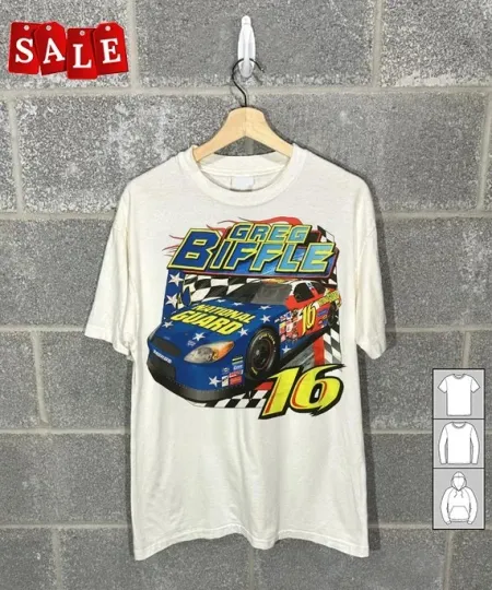 Discover New Vintage 90s Nascar Greg Biffle Gift For Fans Unisex S-5XL Shirt MO563