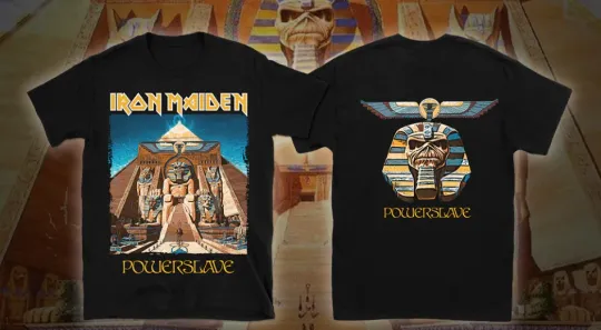 Discover Iron Maiden - Powerslave - Shortsleeve Shirt ,double-sided shirt SIZE S-5XL