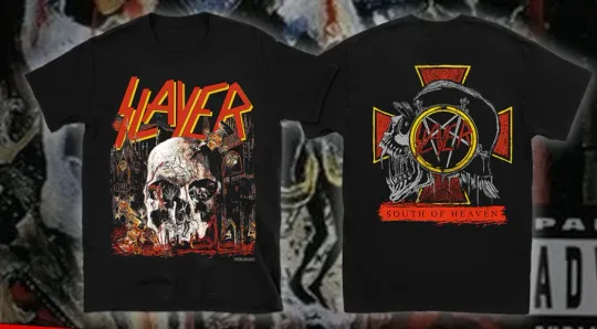 Slayer Short Sleeve T-Shirt South of Heaven Album Cover Metal Tee