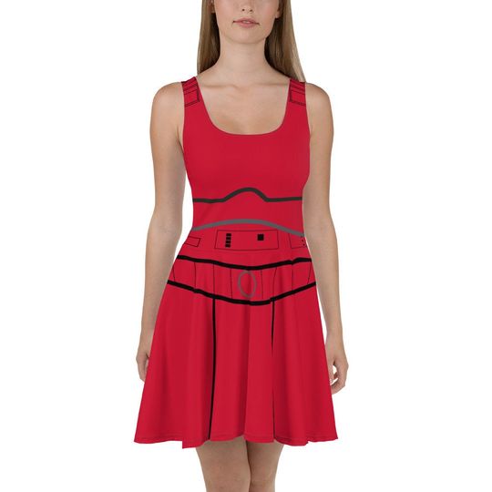 Discover Red Dark Side Guard Running Costume Skater Dress