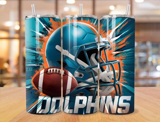 Discover Dolphin 20oz Skinny Tumbler Wrap PNG, Sport 20oz Tumbler PNG, Mascot Sublimation Tumbler PNG Digital Download