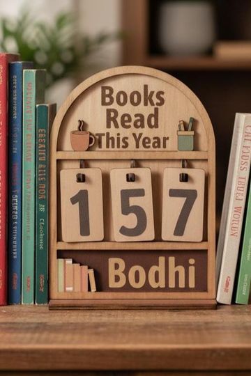 Books Read This Year Counter - Custom Books Read Tracker, Mini Bookshelf, Book Lovers Gift