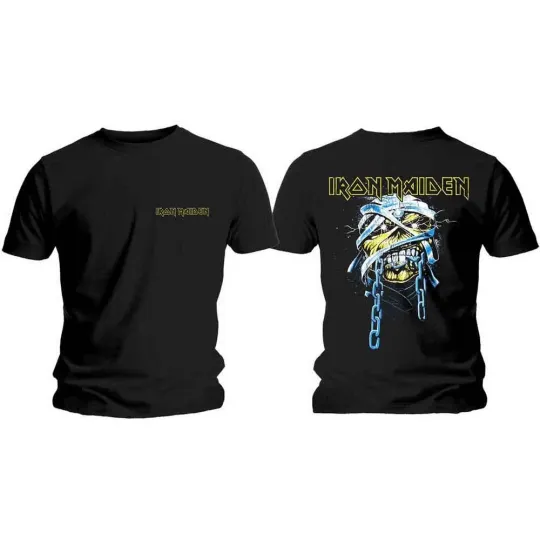Discover Iron Maiden Powerslave Head & Logo Double Sided T-Shirt Black