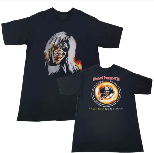 Discover Iron Maiden Brave New World Tour 2000 T-Shirt – Official Heavy Metal Band Tee