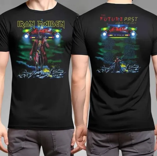 Discover Official Iron Maiden 2024 Tour Double Sided T-Shirt – Future Past World Tour Merchandise