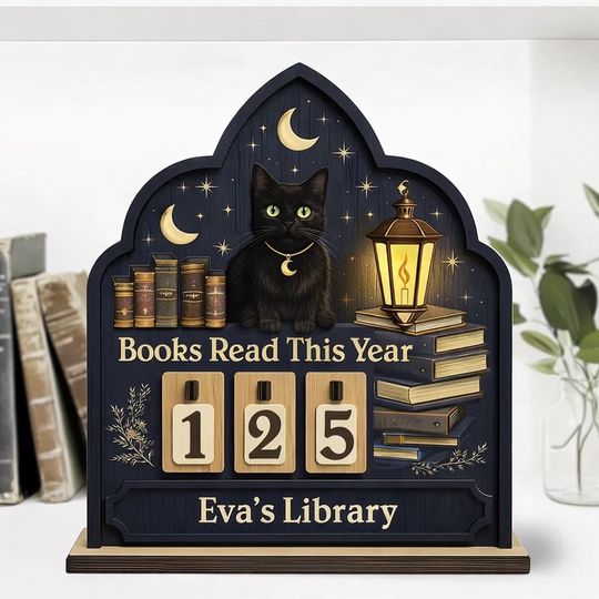 Discover Personalized Wooden Reading Tracker | Books Read This Year Sign | Custom Book Count Decor | Book Lover Gift | Home Library Decor | Book Gift